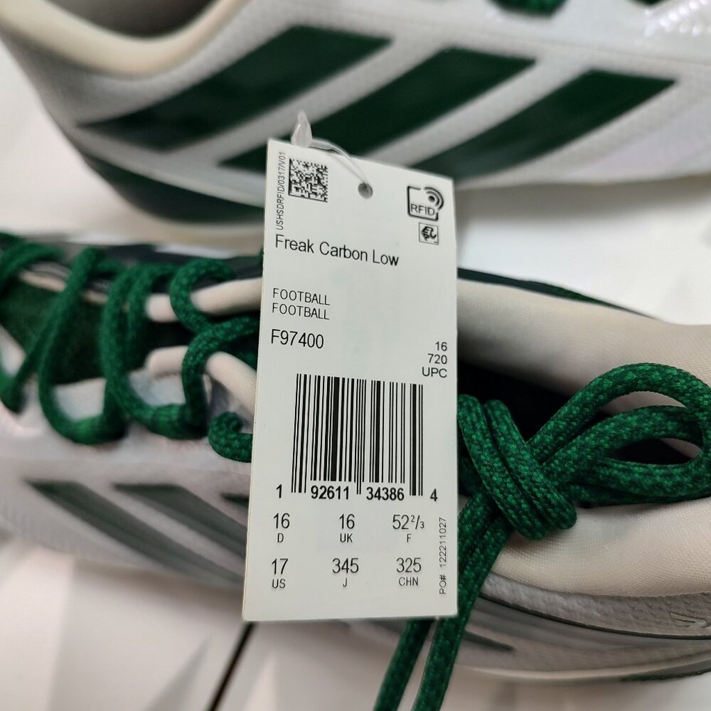 Adidas Mens Football Cleats 17 White Green Shoe Lacrosse Freak Carbon Low - Picture 5 of 14